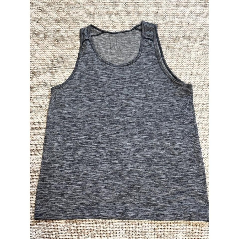 Lululemon Mens Metal Vent Tech Tank Top Grey Space Dye Heathered Training Vest